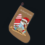 Calcetín Navideño Pequeño Navidades festivos Beach Santa add name<br><div class="desc">Navidades festivos Beach Santa add name Pequeños Navidades Stocking</div>
