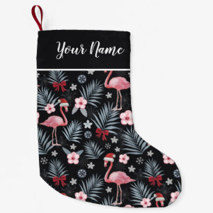 Calcetín Navideño Pequeño Navidades Flamingo Nombre Pequeños Navidades Aleta