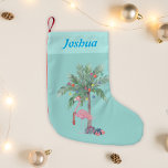 Calcetín Navideño Pequeño Navidades Flamingo Nombre Pequeños Navidades Aleta<br><div class="desc">Añade tu nombre a este divertido diseño de Navidades Flamingo . La plantilla está preparada para que la personalizes . Si desea cambiar el color o estilo del texto,  pulse sobre el botón personalizar al final de la plantilla.</div>