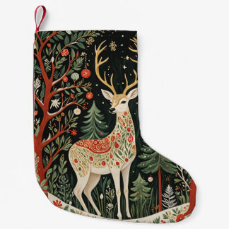 Calcetín Navideño Pequeño Navidades forestales de medianoche