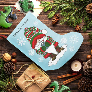 Calcetín Navideño Pequeño Navidades Gnome Red Green Cute