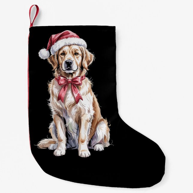 Calcetín Navideño Pequeño Navidades Golden Retriever Lover Dog Mama (Anverso)
