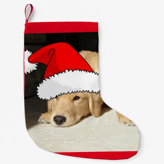 Calcetín Navideño Pequeño Navidades Golden Retriever Puppy (Anverso)