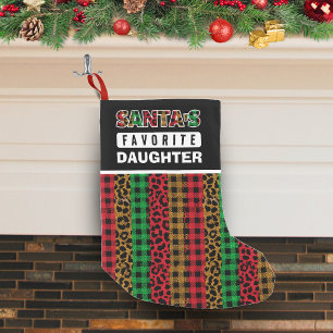Calcetín Navideño Pequeño Navidades graciosos de la hija favorita de Santa