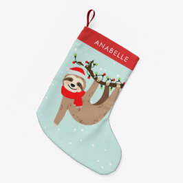 Calcetín Navideño Pequeño Navidades inteligentes Sloth Personalizado