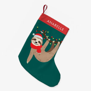 Calcetín Navideño Pequeño Navidades inteligentes Sloth Personalizado