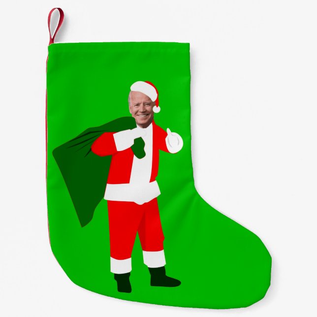 Calcetín Navideño Pequeño navidades joe biden santa (Anverso)