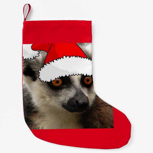 Calcetín Navideño Pequeño Navidades Lemur (Anverso)