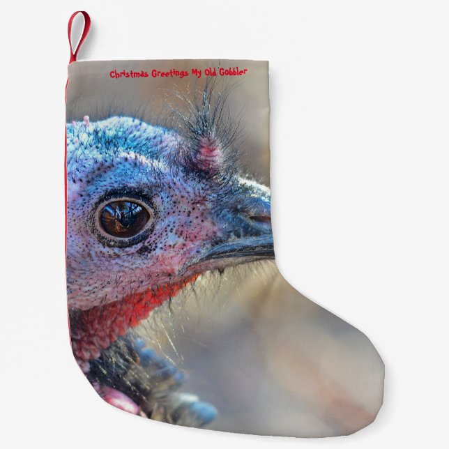 Calcetín Navideño Pequeño Navidades levantando mi viejo gobbler (Anverso)