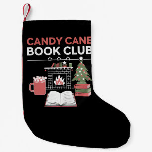 Calcetín Navideño Pequeño Navidades libreros Candy Cane Book Club Bookish