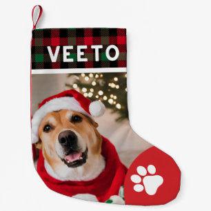 Calcetín Navideño Pequeño Navidades mascota foto personalizado perro amantes