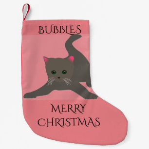 Calcetín Navideño Pequeño navidades Mascotas con nombre personalizado.GATO