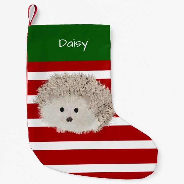 Calcetín Navideño Pequeño Navidades mascotas de Hedgehog (Anverso)