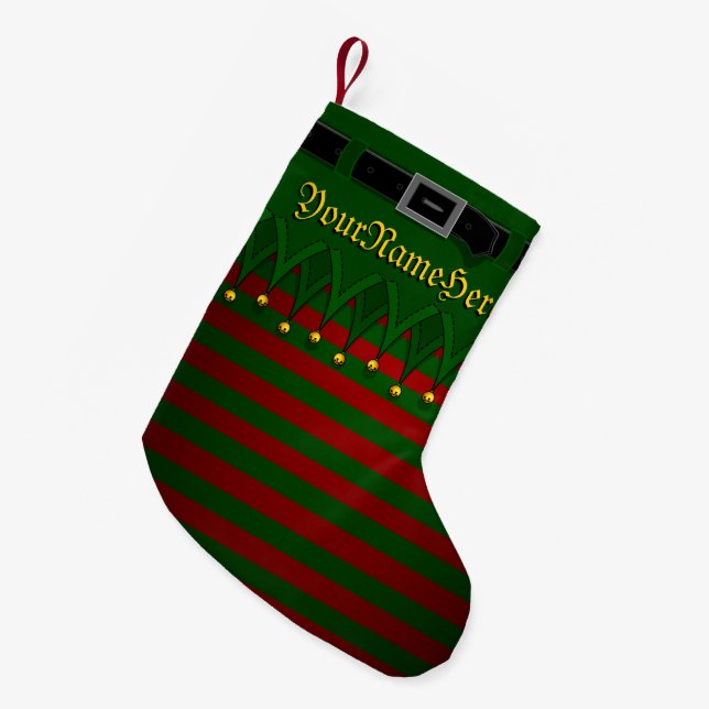 Calcetín Navideño Pequeño Navidades Navidades Elf Stockings (Frente (Colgado))
