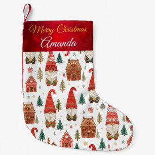 Calcetín Navideño Pequeño Navidades nórdicos gunómadas y pueblo de Gingerbre