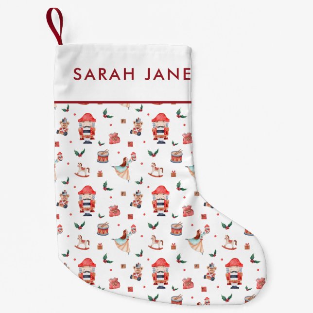 Calcetín Navideño Pequeño Navidades Nutcracker Stocking (Anverso)