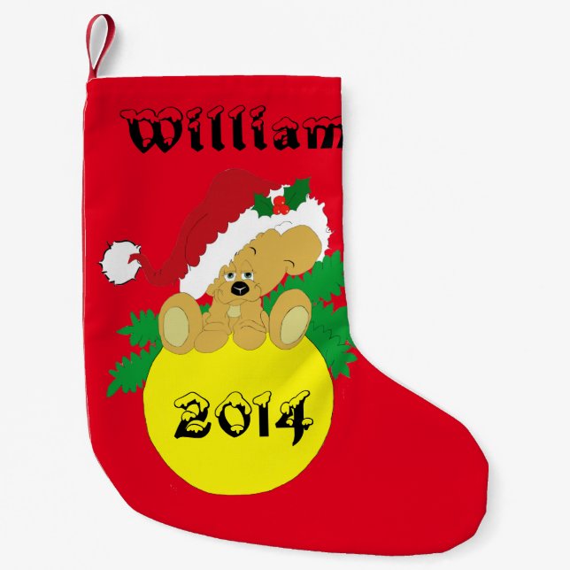 Calcetín Navideño Pequeño Navidades Oso (Anverso)