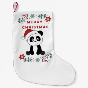 Calcetín Navideño Pequeño Navidades Panda Nieve Animales De Invierno Pandas 