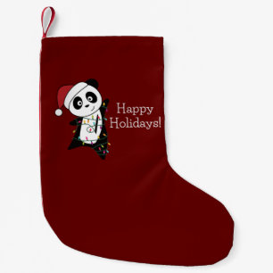 Calcetín Navideño Pequeño Navidades Panda Nieve Animales De Invierno Pandas