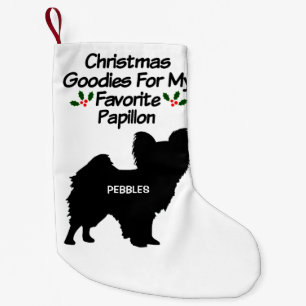 Calcetín Navideño Pequeño Navidades Papillon Perro favorito