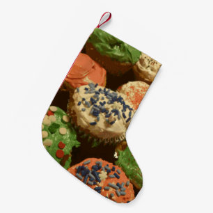 Calcetín Navideño Pequeño Navidades pasteles con salpicaduras