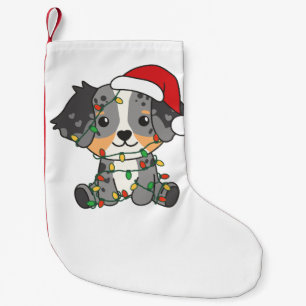 Calcetín Navideño Pequeño Navidades Pastores Australianos Animales De Invier