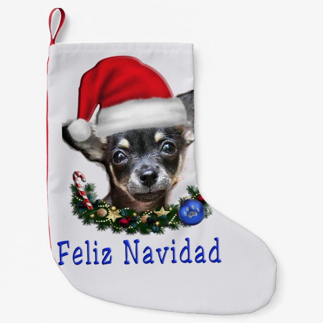 Calcetín Navideño Pequeño navidades perezosos (Anverso)
