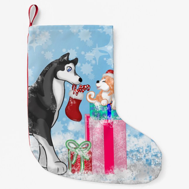 Calcetín Navideño Pequeño ¡navidades Perros! (Anverso)