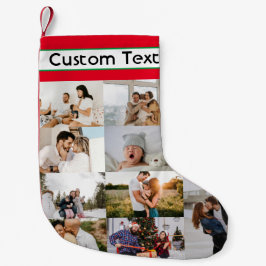 Calcetín Navideño Pequeño Navidades Personalizado Collage de fotos de famili
