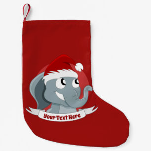 Calcetín Navideño Pequeño Navidades personalizado con un elefante lindo, peq