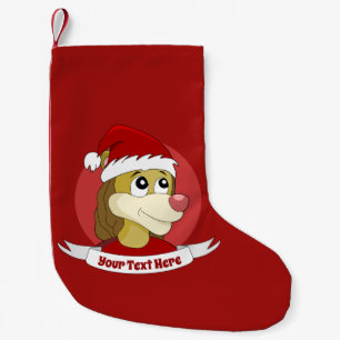 Calcetín Navideño Pequeño Navidades personalizado con un lindo león navidade