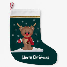 Calcetín Navideño Pequeño Navidades personalizado de vacaciones de renos