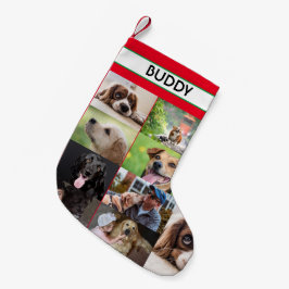 Calcetín Navideño Pequeño Navidades Personalizado Mascota Nombre Fotos Perro