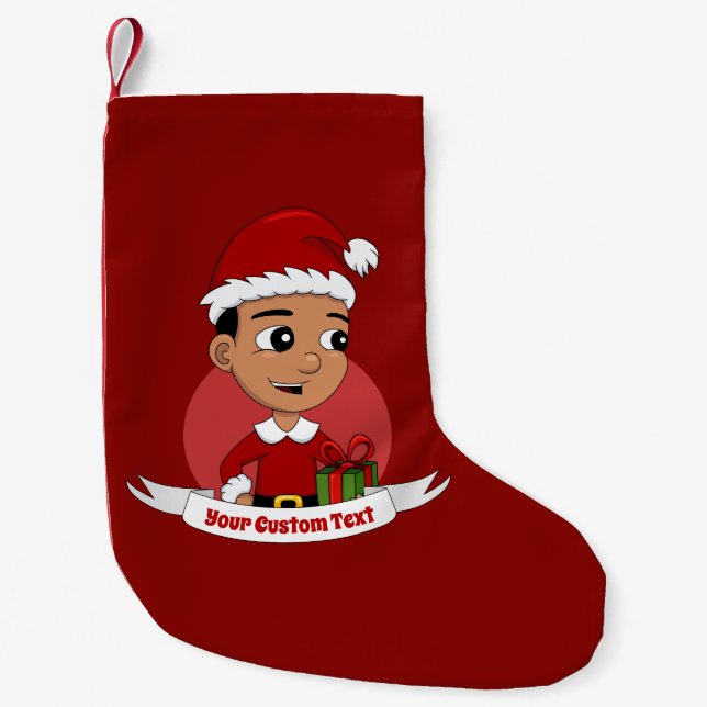 Calcetín Navideño Pequeño Navidades personalizado pequeño navidades caldo (Anverso)