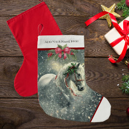 Calcetín Navideño Pequeño Navidades personalizados Caballos parados por un a