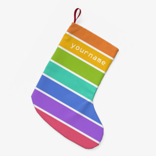 Calcetín Navideño Pequeño Navidades personalizados de colores arcoiris