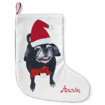 Navidades personalizados de perro de Santa Pug se 