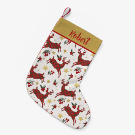 Calcetín Navideño Pequeño Navidades personalizados de renos rotos se levanta