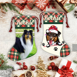 Calcetín Navideño Pequeño Navidades personalizados de Rough Collie Dog