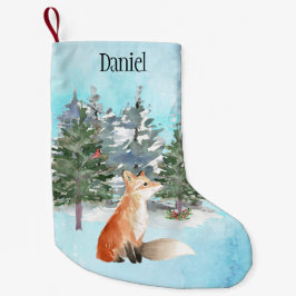 Calcetín Navideño Pequeño Navidades personalizados de Woodland Fox