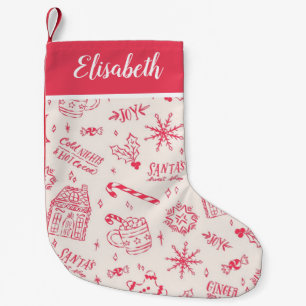 Calcetín Navideño Pequeño Navidades personalizados descansando con el nombre