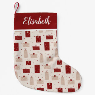 Calcetín Navideño Pequeño Navidades personalizados descansando con el nombre
