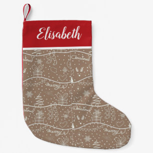 Calcetín Navideño Pequeño Navidades personalizados descansando con el nombre
