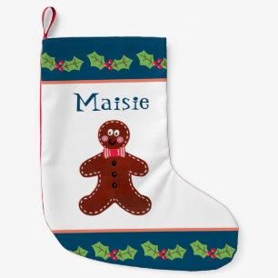 Calcetín Navideño Pequeño Navidades personalizados Gingerbread Man