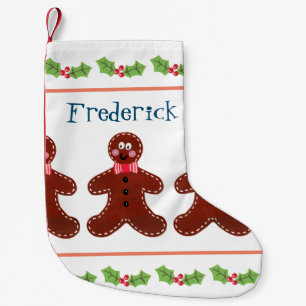 Calcetín Navideño Pequeño Navidades personalizados Gingerbread Man