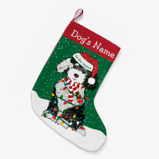 Calcetín Navideño Pequeño Navidades personalizados iluminan Sheepadoodle