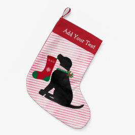 Calcetín Navideño Pequeño Navidades personalizados Perro Preppy de Laborator