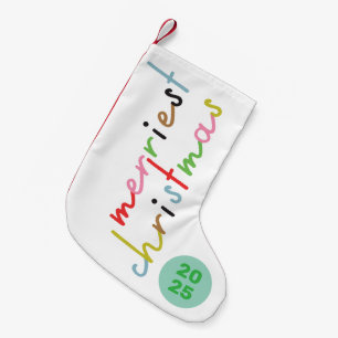 Calcetín Navideño Pequeño navidades personalizados retro coloridos y alegres