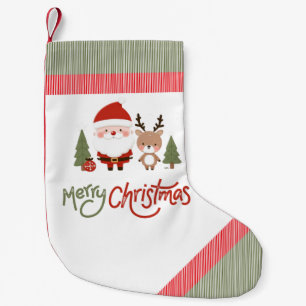 Calcetín Navideño Pequeño Navidades personalizados Santa y reno