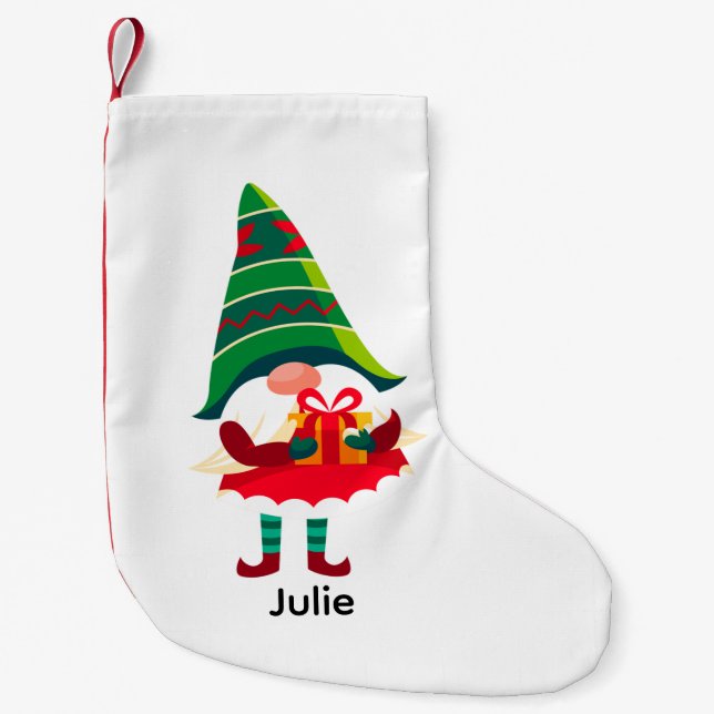 Calcetín Navideño Pequeño Navidades personalizados se van a llevar una caja  (Anverso)